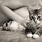 Nu au chaton<br>Nude with a kitten<br> nu | nude